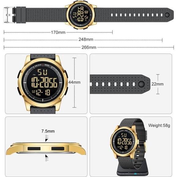 Ultra-Thin Minimalist Sports Waterproof Digital Watches Men with Wide-Angle - Picture 5 of 7